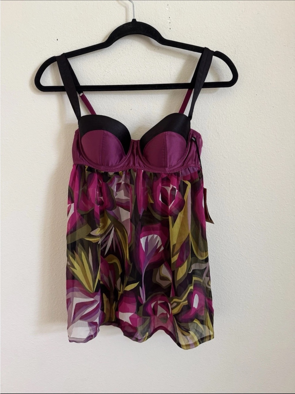 Missoni For Target Purple Floral Sheer Slip Chemise Dress Small NWT